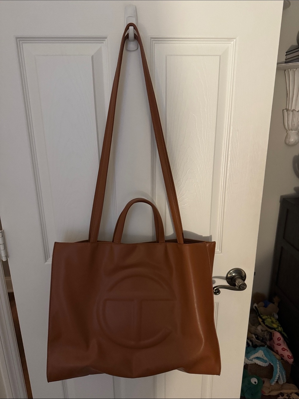 Telfar Cognac Brown Large Tote with Dual Handles